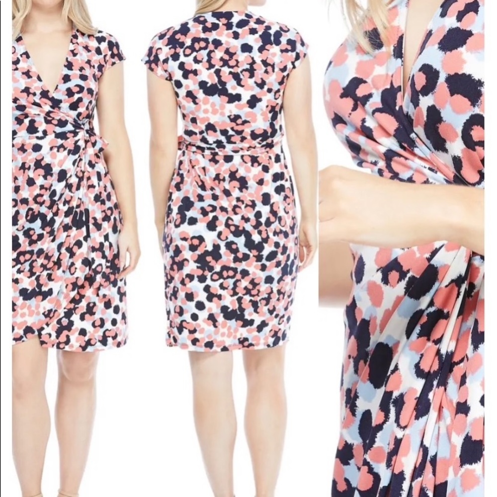 NWT Maggy London PLUS Size Cap Sleeve Printed Jersey Wrap Dress 20W